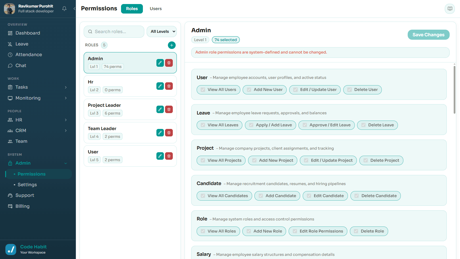 Admin Permissions & Access Control (Role & User-Based)