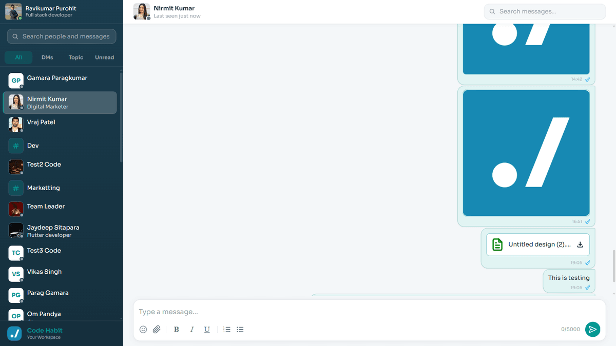 TrackHabit group chat conversation view